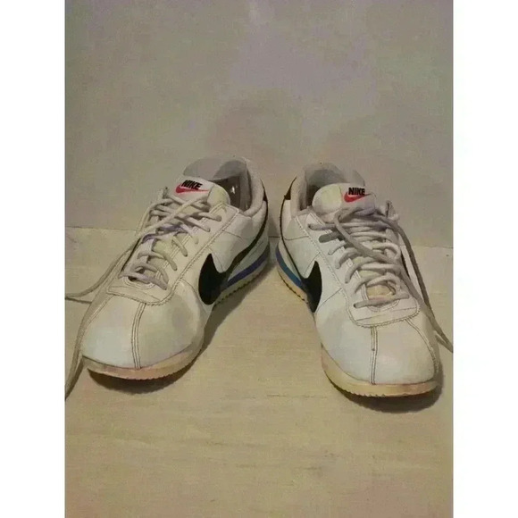 Nike Cortez White‎ Black & Sail Blue Men's size 8 - Picture 1 of 9